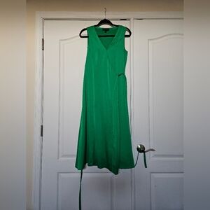 Banana Republic Green Pleated Asymmetrical Sundress